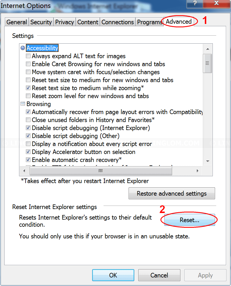 Reset IE Firefox And Chrome To Default Settings