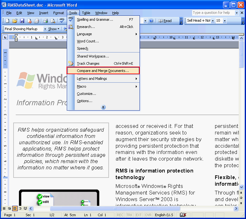 Compare Two Text Files Using Microsoft Word Linglom